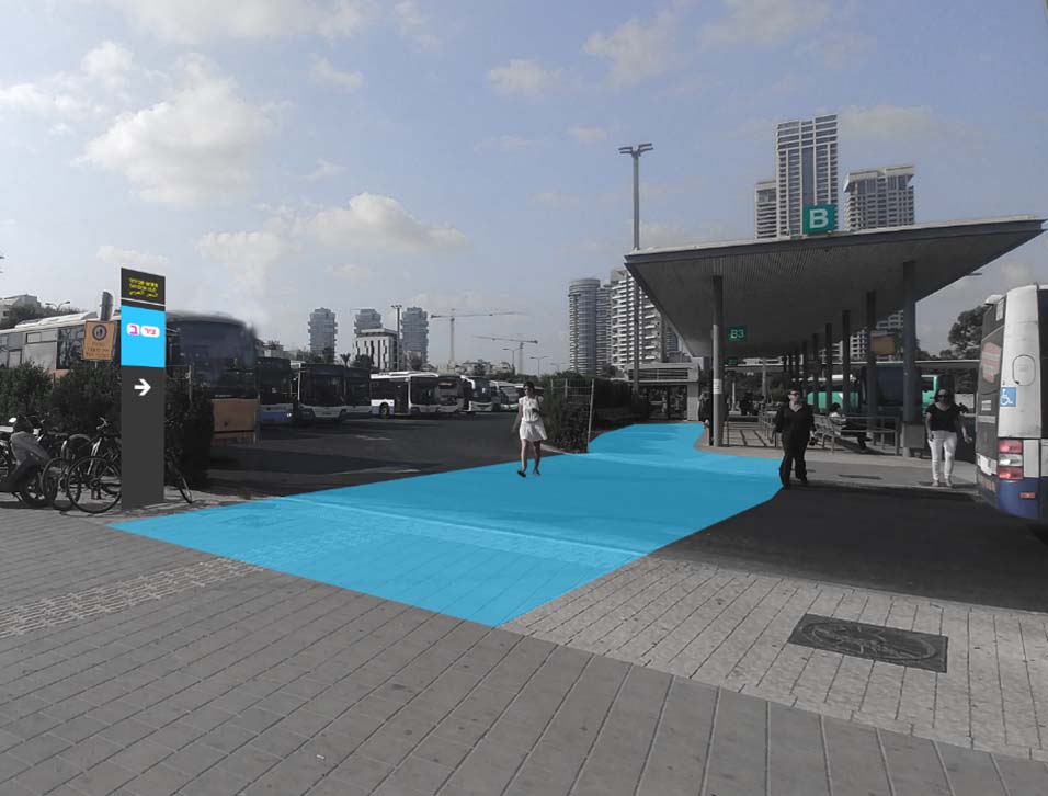 מצב רצוי: מסדרון תנועה הנראה באופן ברור מהרחוב.